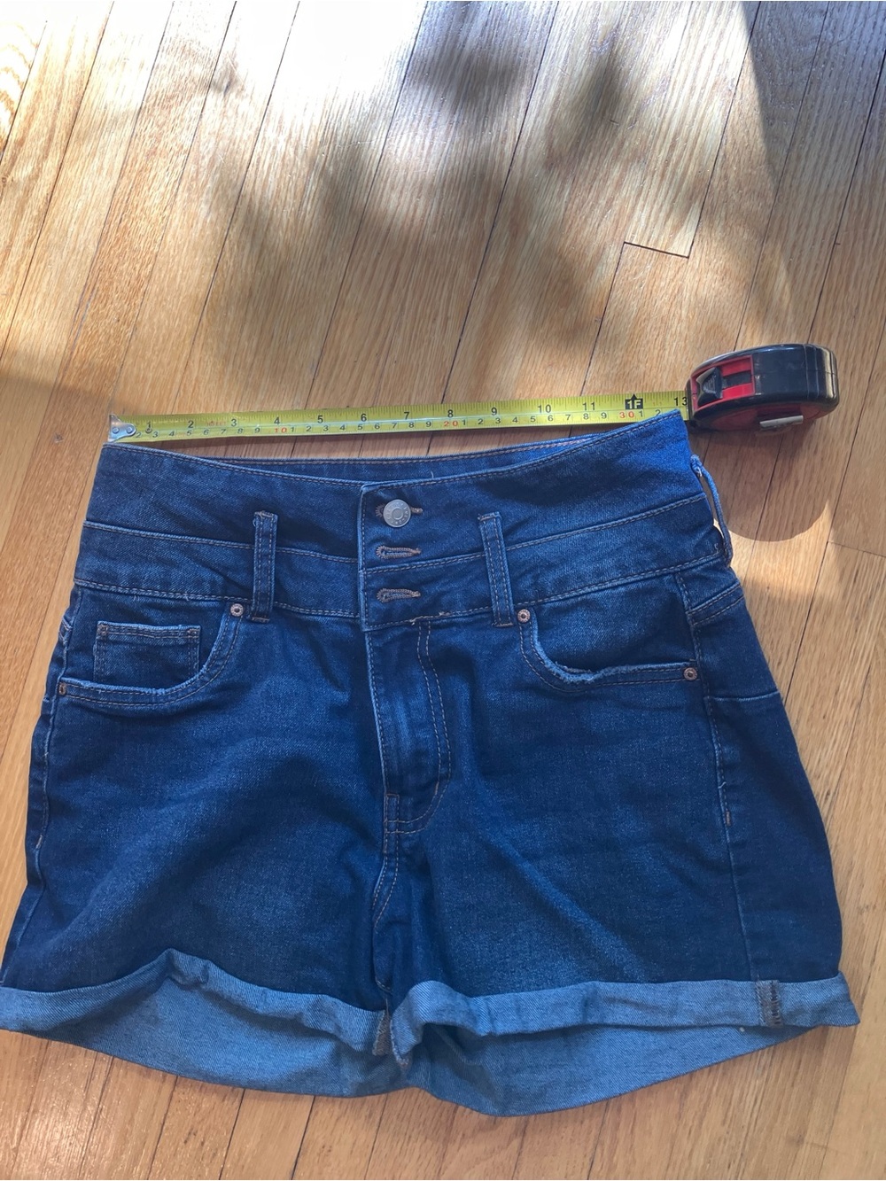 Ibiza High-Waist Dark Blue Denim Shorts - Picture 5 of 6